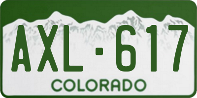 CO license plate AXL617