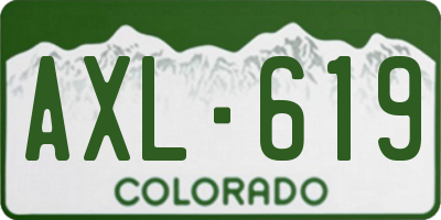 CO license plate AXL619
