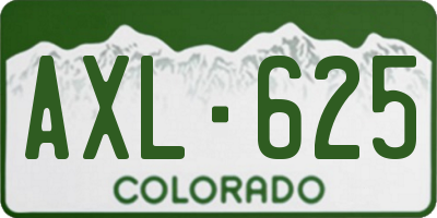 CO license plate AXL625