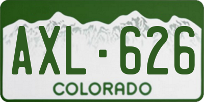 CO license plate AXL626