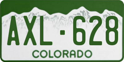 CO license plate AXL628