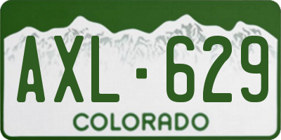 CO license plate AXL629