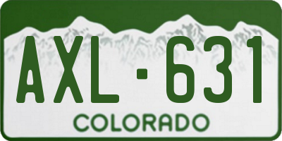 CO license plate AXL631