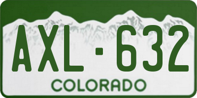 CO license plate AXL632