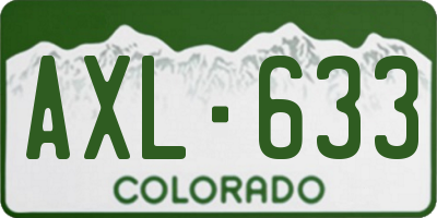 CO license plate AXL633