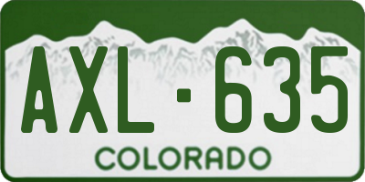 CO license plate AXL635