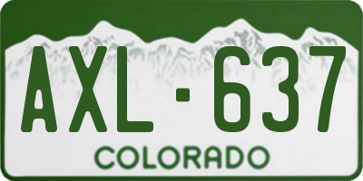 CO license plate AXL637