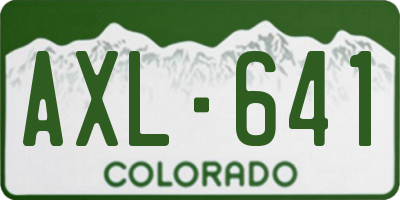 CO license plate AXL641