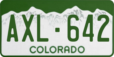 CO license plate AXL642