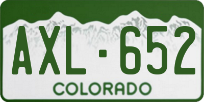 CO license plate AXL652