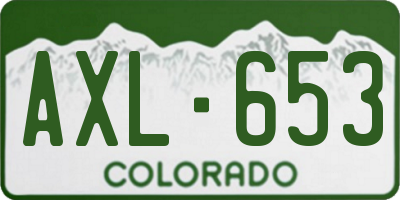 CO license plate AXL653