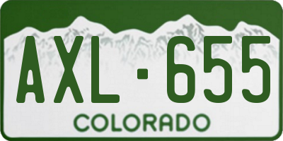 CO license plate AXL655