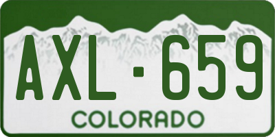 CO license plate AXL659