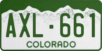 CO license plate AXL661