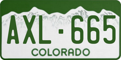 CO license plate AXL665