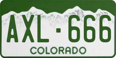 CO license plate AXL666