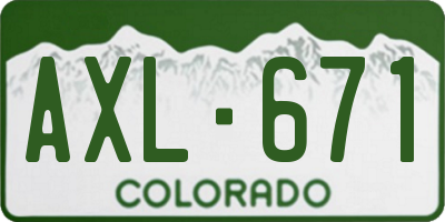 CO license plate AXL671