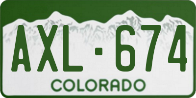 CO license plate AXL674