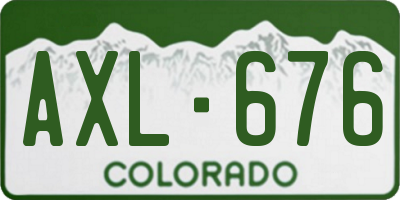 CO license plate AXL676