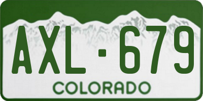 CO license plate AXL679