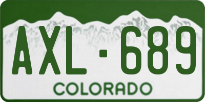 CO license plate AXL689