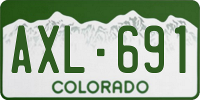 CO license plate AXL691