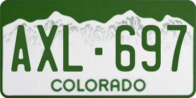 CO license plate AXL697