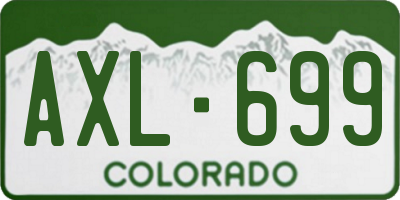 CO license plate AXL699