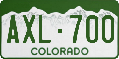 CO license plate AXL700
