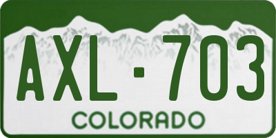 CO license plate AXL703