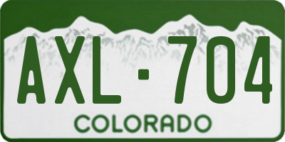 CO license plate AXL704