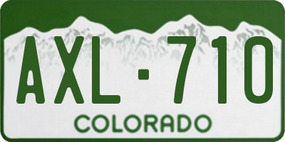 CO license plate AXL710