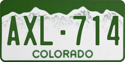 CO license plate AXL714