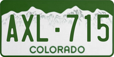 CO license plate AXL715