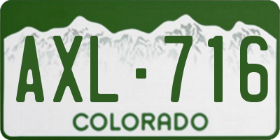 CO license plate AXL716