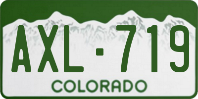 CO license plate AXL719