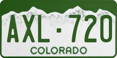 CO license plate AXL720