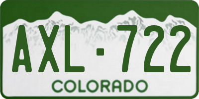 CO license plate AXL722