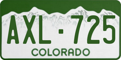 CO license plate AXL725
