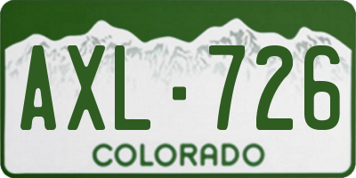 CO license plate AXL726