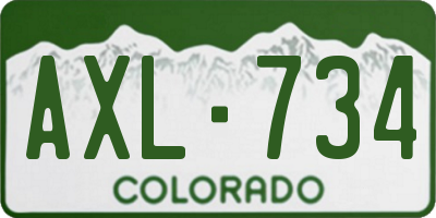 CO license plate AXL734