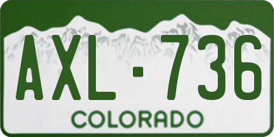 CO license plate AXL736