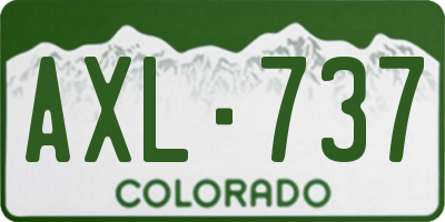 CO license plate AXL737
