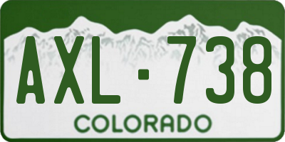 CO license plate AXL738