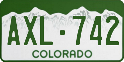 CO license plate AXL742
