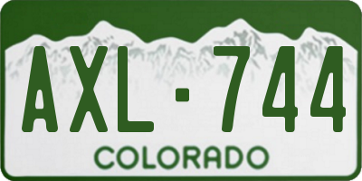 CO license plate AXL744