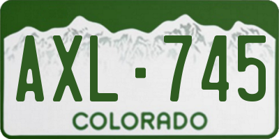 CO license plate AXL745