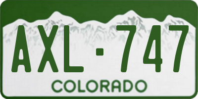 CO license plate AXL747