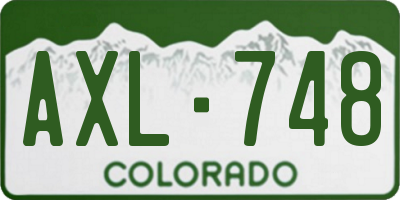 CO license plate AXL748