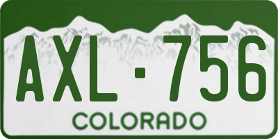 CO license plate AXL756